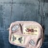 fabric shoulder bag, postage stamps, clutch bag handmade, ita bag backpack, denim handbag, small bag with chain, car document holder, cross body bag women, messenger bag women, travel makeup bag, make up bag, travel wallet zipper, bag with patches, vegan suede bag, 18th birthday gift, gift for woman, gift for girlfriend, travel lover gift, little bag, cute bag, travel inspiration, pale pink bag, fashion bag, trendy bag, hand made bags, free hands bag, letter stickers, unique tote bag, pale blue small bag, small zipper bag, cros body bags, printed bag, vintage prints, vintage style bag, retro style accessories, crossbody bag