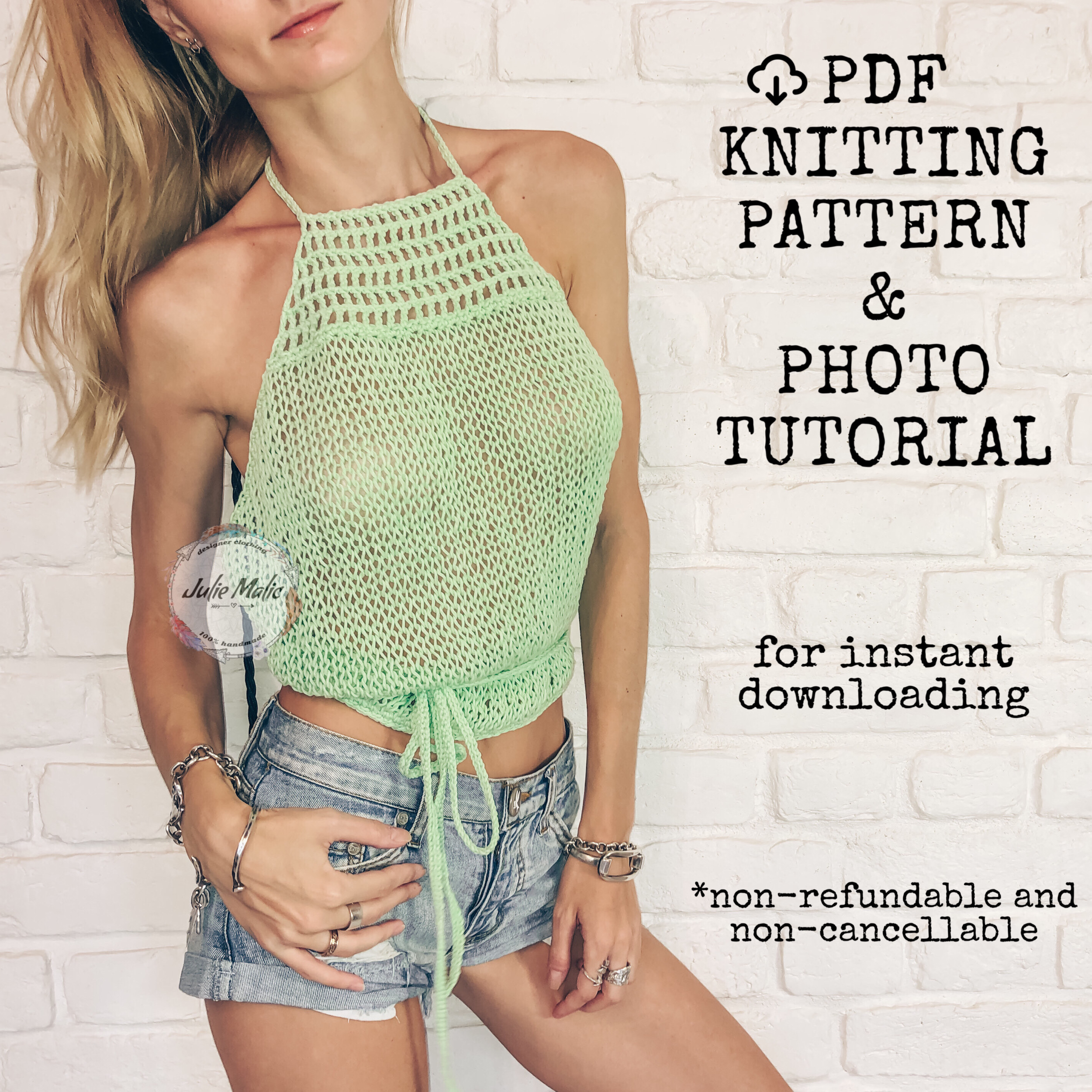 Halter top knitting pattern – Julie Malic Shop