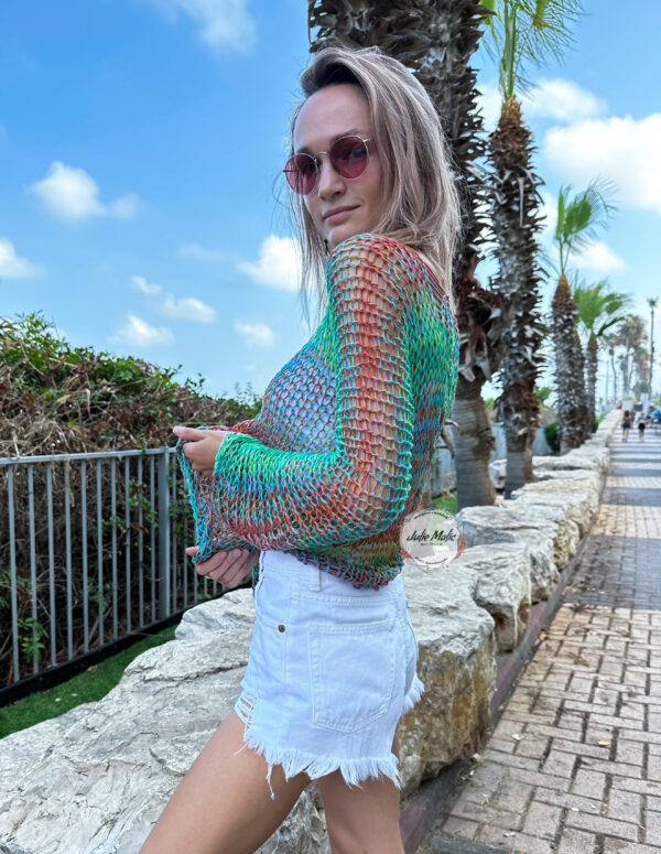 womens summer mesh sweater, lace cropped top, beach cover up top, boho crop top, sexy sheer top, bohemian style clothing, hand knitted longsleeve top, knit long sleeve top, see through sweater, transparent sweater, aesthetic top, beach coverups, bohemian gypsy top, festival outfit, fishnet top, net top, hippie clothes women, loose knit sweater, organic cotton top, sexy swimwear, swimsuit cover ups, tropical swimwear, open knit sweater, light knit sweater, sexy chunky sweater