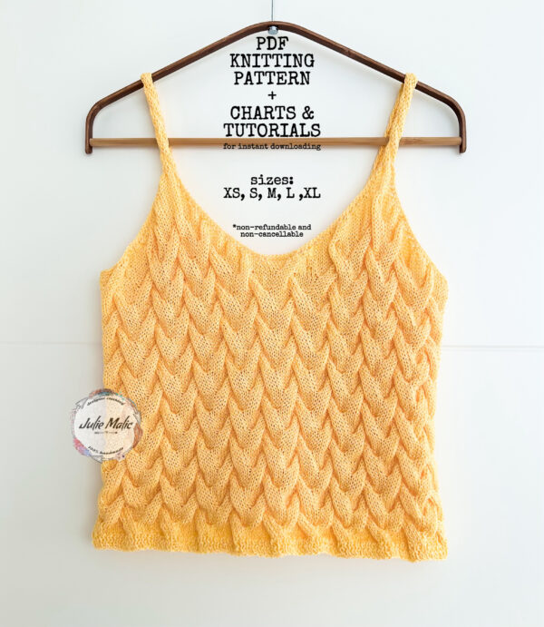 Knitted aran crop top, PDF KNITTING PATTERN, Tank top knit pattern, Sleeveless cropped top, Cable knit top, Festival clothing women tutorial, textured summer top, casual top diy, knitting kit, easy knitting step by step, sexy top